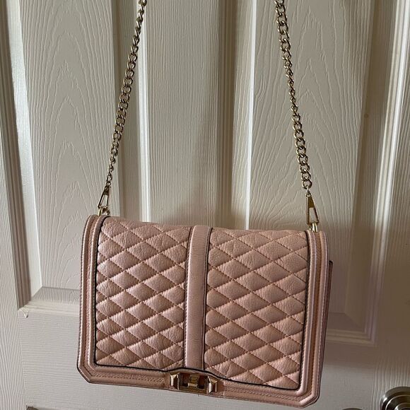 Rebecca Minkoff  Love leather Convertible Bag, Quilted Pink detachable strap . - Picture 7 of 16